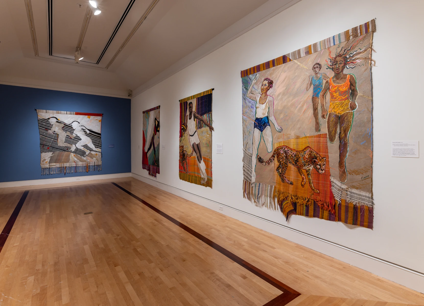 Art gallery with large woven tapestries