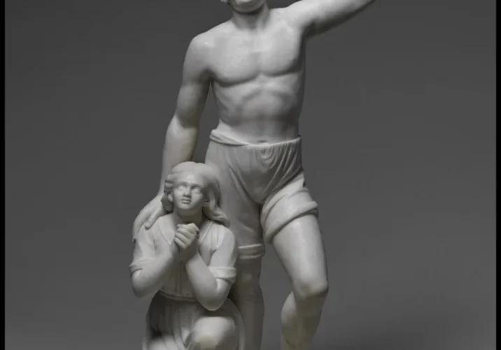 Man and woman marble sculpture